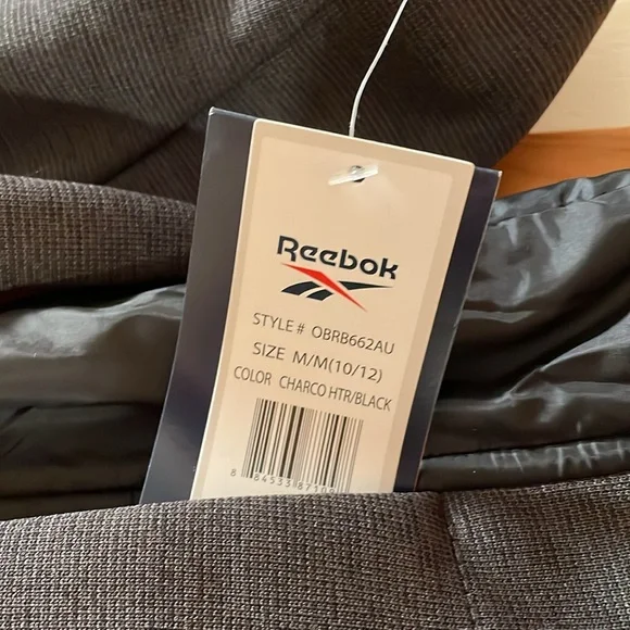 Reebok Jacket Hooded Coat Front Zip Fleece lined Gray & Black Boys 10/12 - Picture 10 of 14